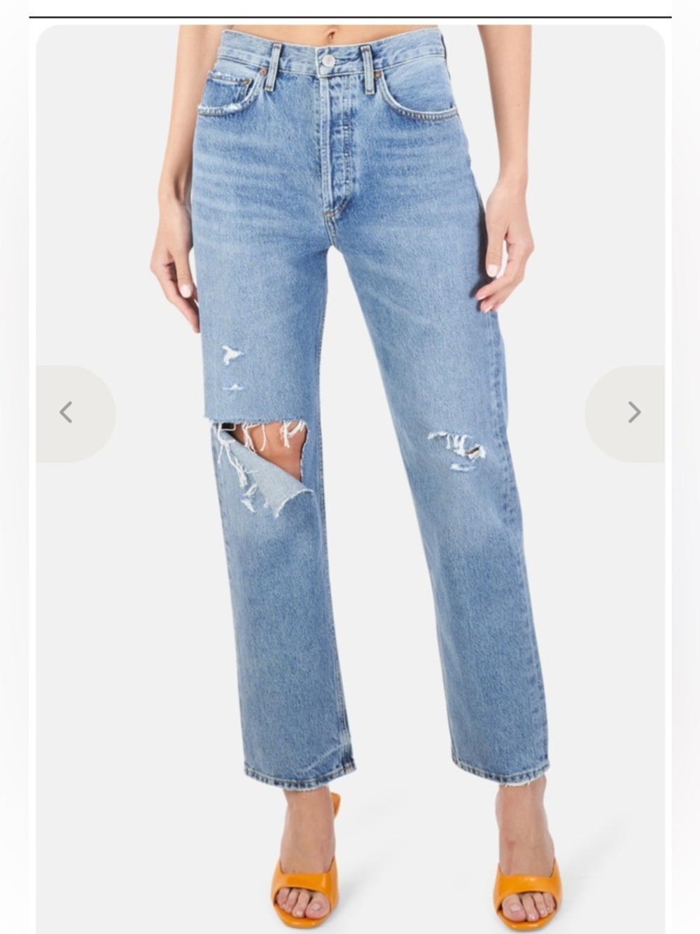 Classic High-Rise Light Blue Distressed Women’s Jeans